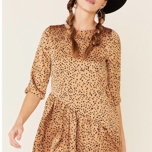 Wishlist Polka Dot Rust Swing Dress